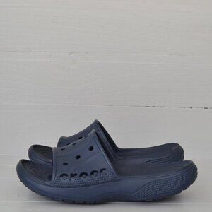 CROCS Sandals Navy Blue Women's 9 Men's 7 Slip On Shoes Summer